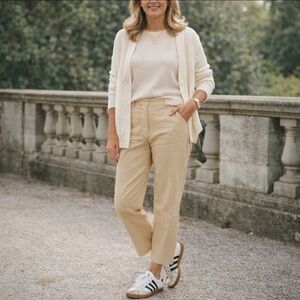 Escada designer comfy EUC quality nice tan stretch straight leg jeans. W32 L 31